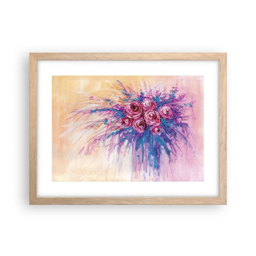 Een poster in een licht eiken lijst - Rozenfontein - 40x30 cm