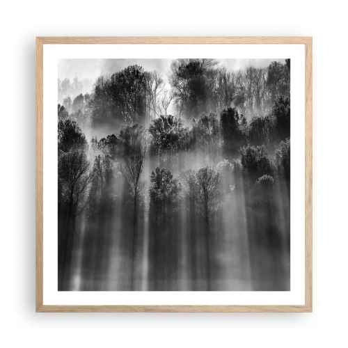 Een poster in een licht eiken lijst - In stromen van licht - 60x60 cm