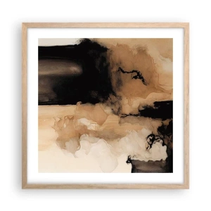 Een poster in een licht eiken lijst - Intrigerende abstractie - 50x50 cm
