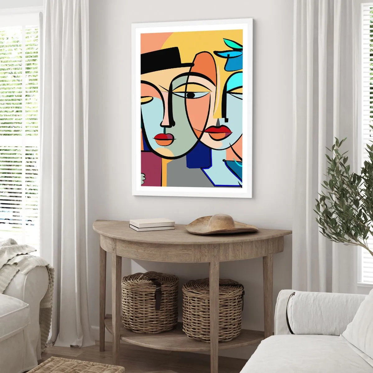Poster in een witte lijst - Picasso's randez-vous - 70x100 cm