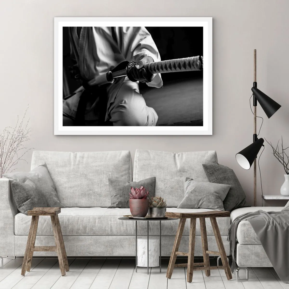 Poster in een witte lijst - Ziel van een vechter - 70x50 cm