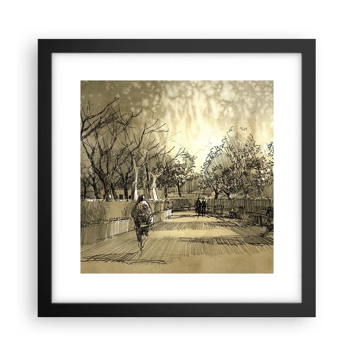 Poster in een zwarte lijst - Een moment gestopt met een veer - 30x30 cm