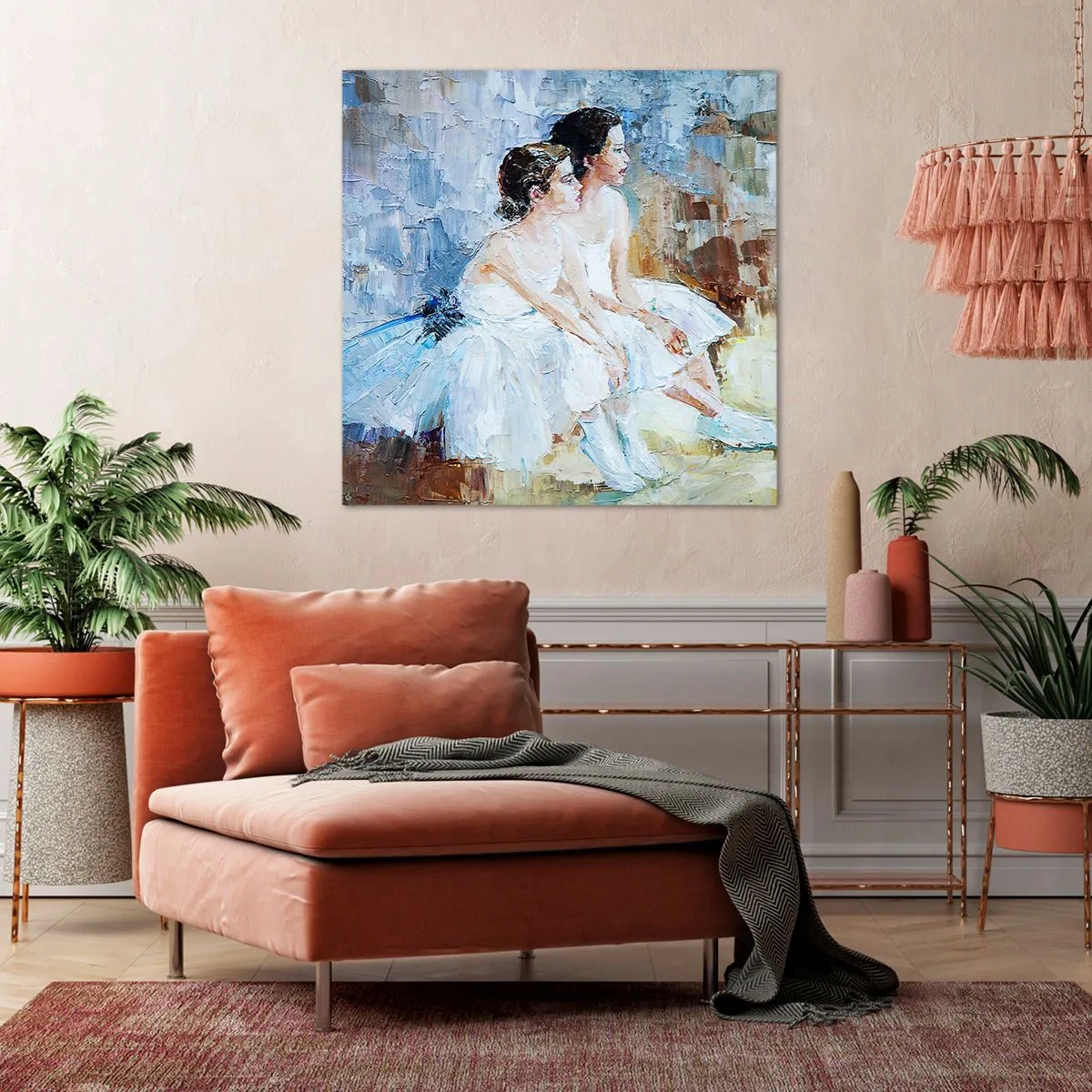 Schilderen op canvas - Rust van jonge zwanen - 60x60 cm