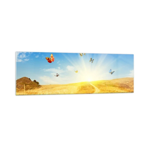 Schilderen op glas - En hoe kun je niet van de zomer houden? - 160x50 cm