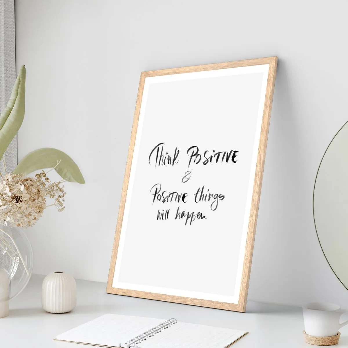 Een poster in een licht eiken lijst - Hoe leef je het leven? - 61x91 cm