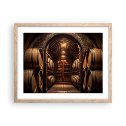 Een poster in een licht eiken lijst - Sfeervolle kelder - 50x40 cm