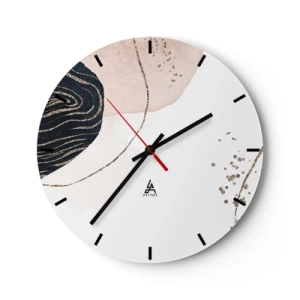Wandklok - Klok - Abstract patroon met roze, zwarte en gouden accenten - 30x30cm - Alles vloeit - Moderne wanddecoratie voor woonkamer, keuken en slaapkamer ARTTOR