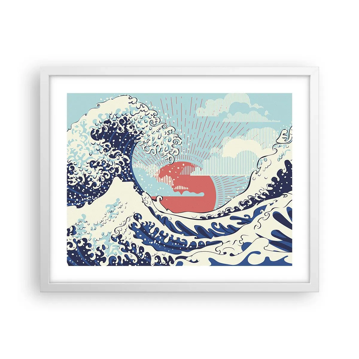 Poster in een witte lijst - Van Japanse inspiratie - 50x40 cm