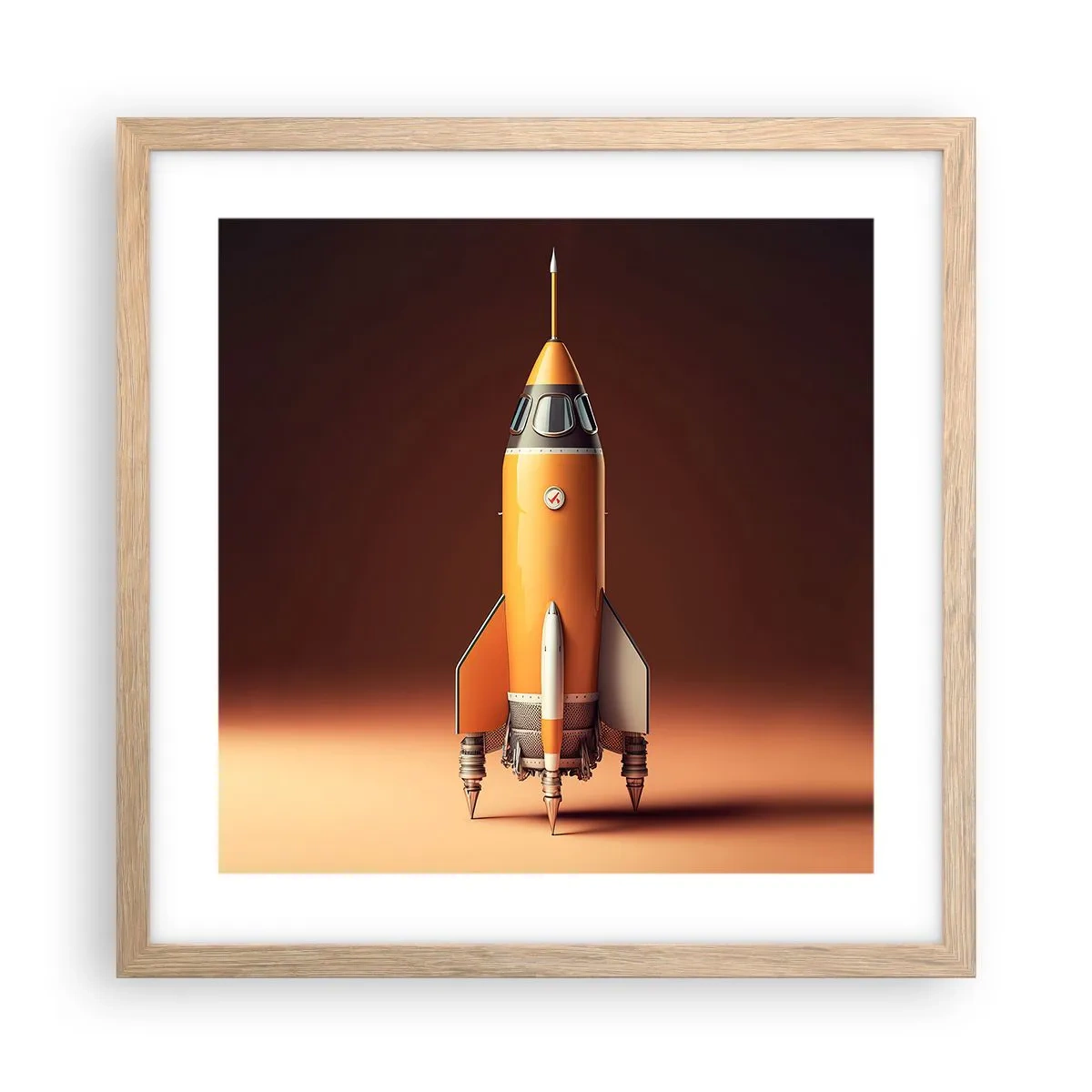 Een poster in een licht eiken lijst - Het begint met een droom - 40x40 cm