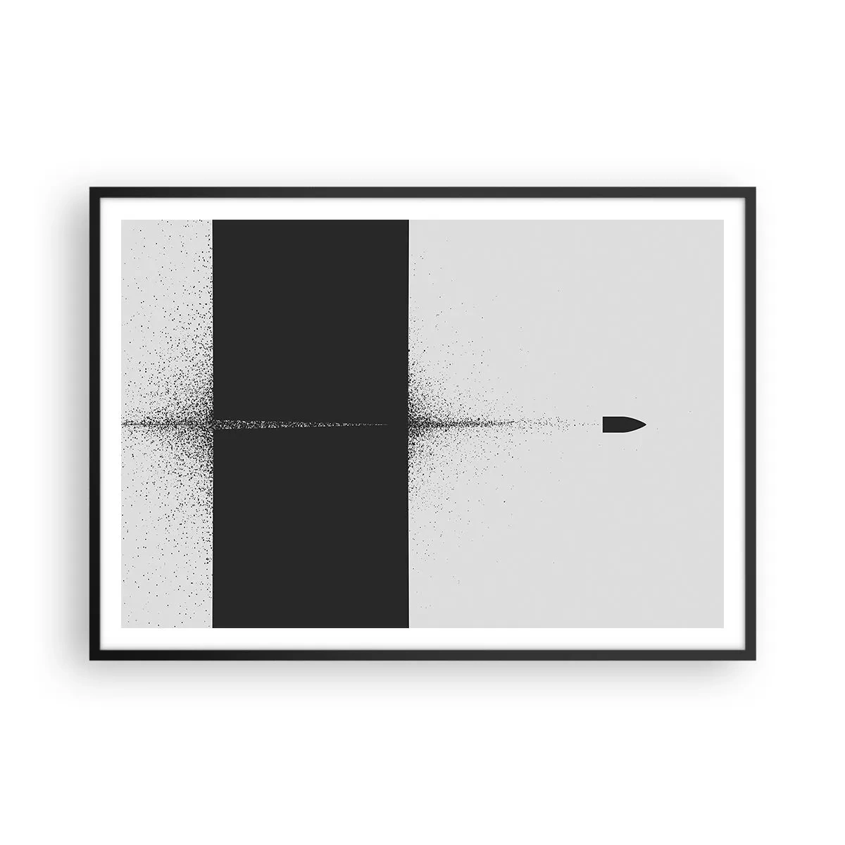 Poster in een zwarte lijst - Rechtstreeks naar het doel - 100x70 cm