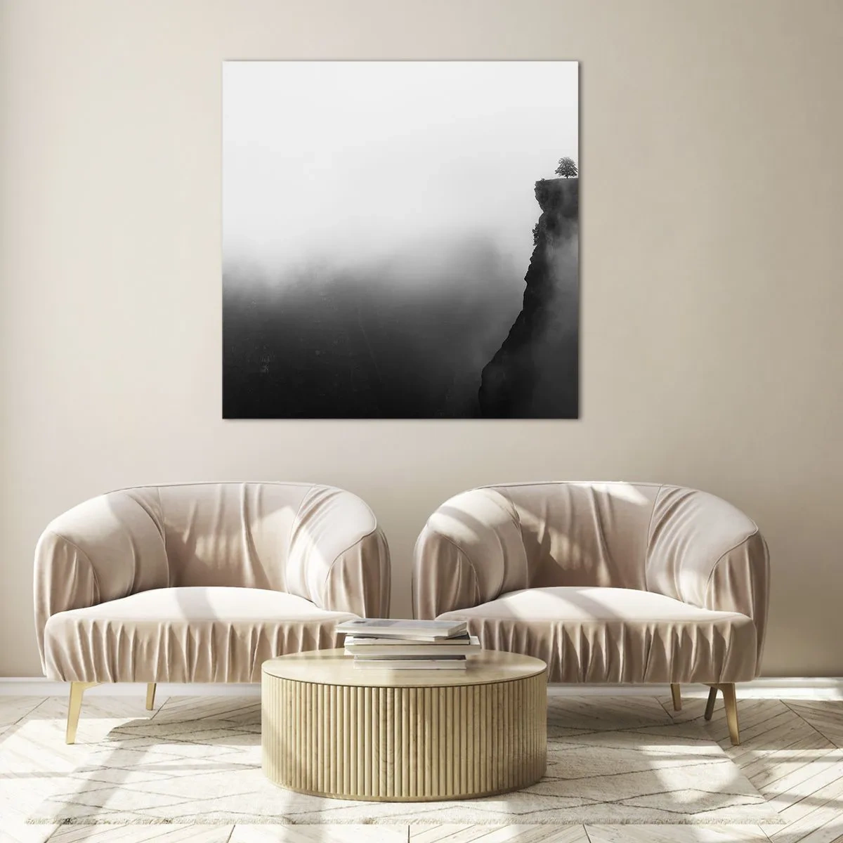 Schilderen op glas - Aan de rand van de wereld - 40x40 cm