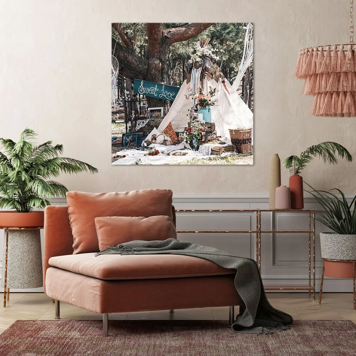 Schilderen op canvas - De liefde bedrijven ... - 60x60 cm