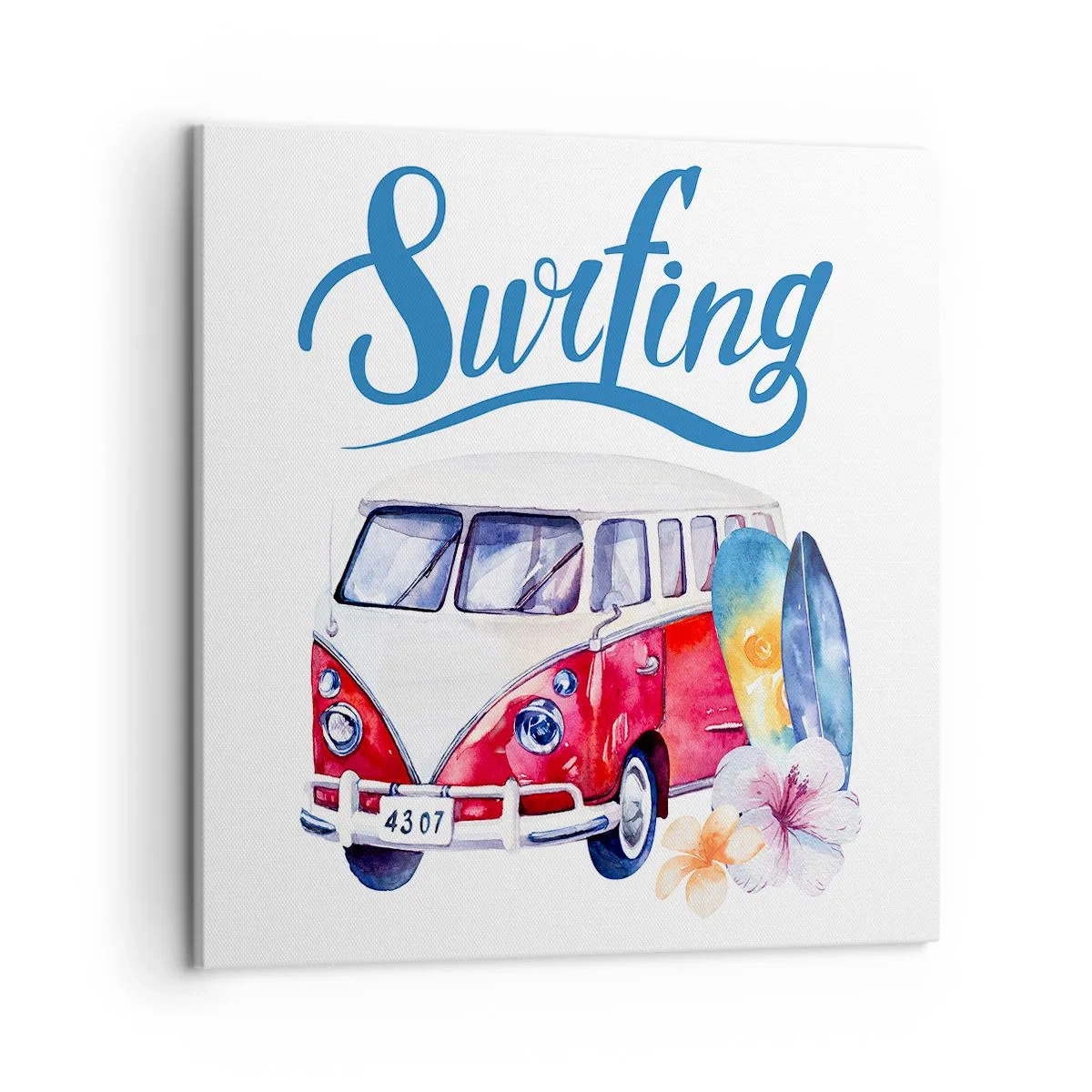 Schilderen op canvas - Komkommer - een klassieker voor een surfer - 50x50 cm