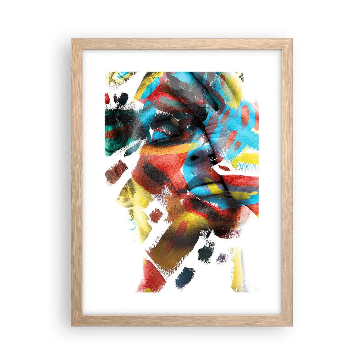 Een poster in een licht eiken lijst - Een kleurrijke persoonlijkheid - 30x40 cm