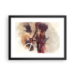 Poster in een zwarte lijst - Een fietsziel in marmeren vormen - 40x30 cm