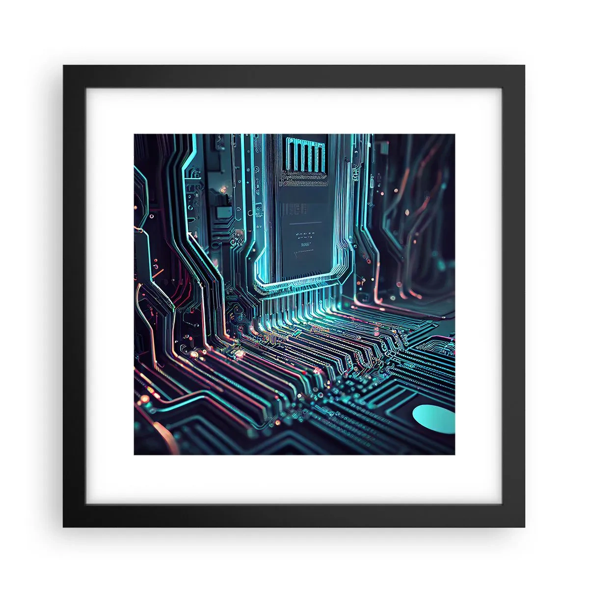 Poster in een zwarte lijst - Ik ben aan het denken… - 30x30 cm