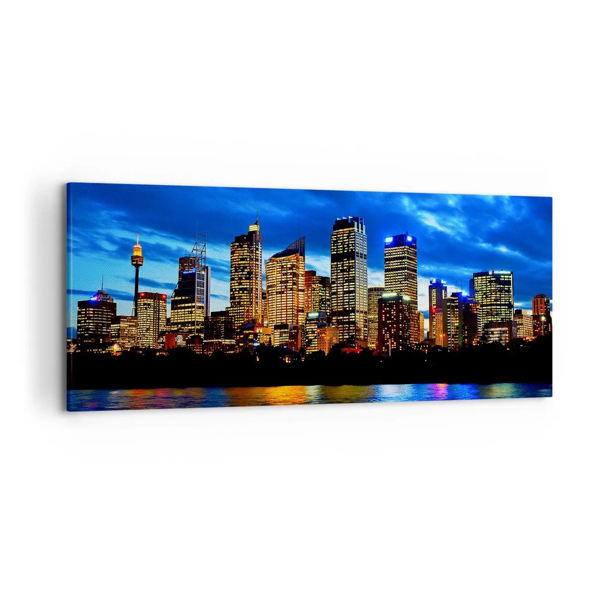 Schilderen op canvas - Een nacht van licht en kleuren - 120x50 cm