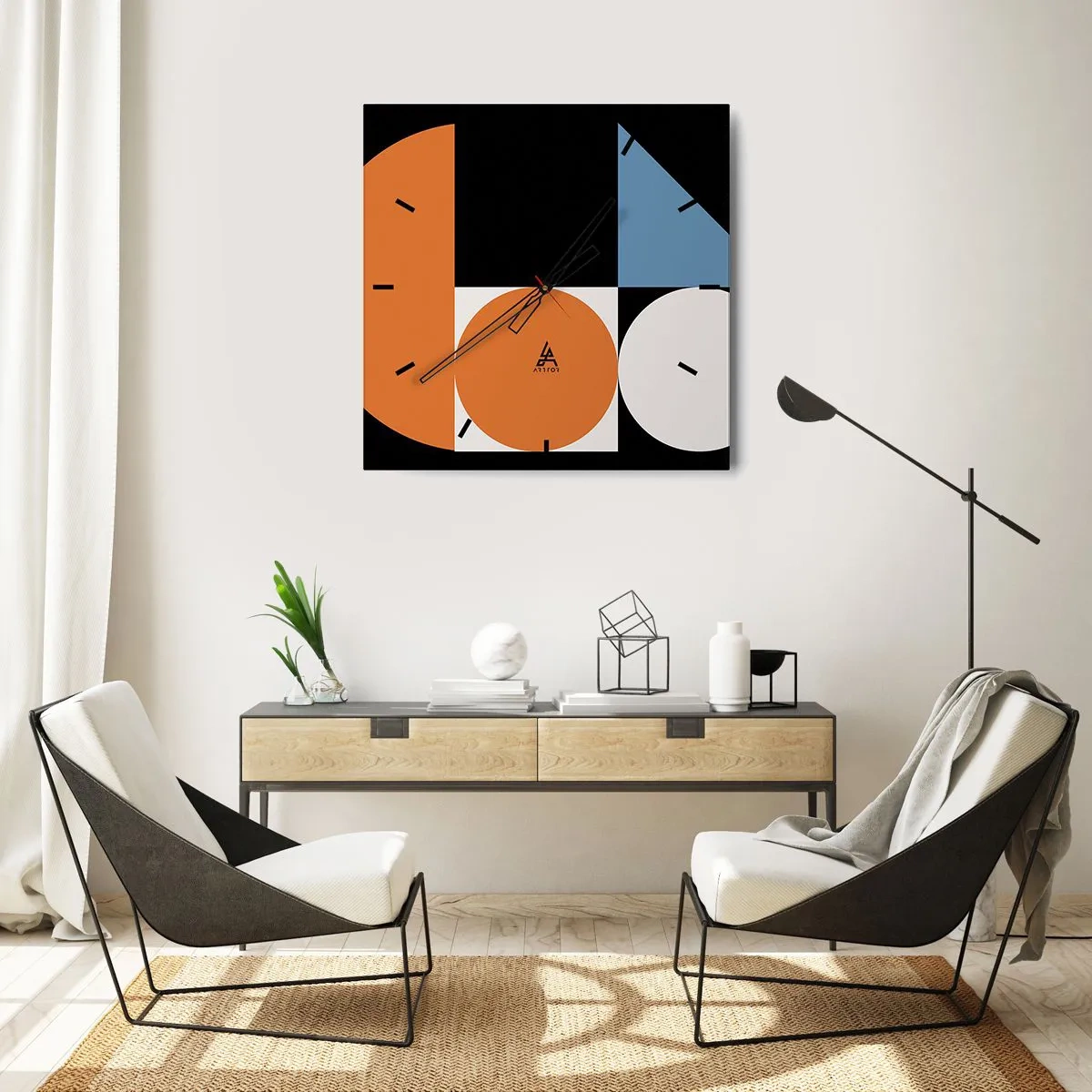 Wandklok - Klok - Dacht lay-out - 30x30 cm