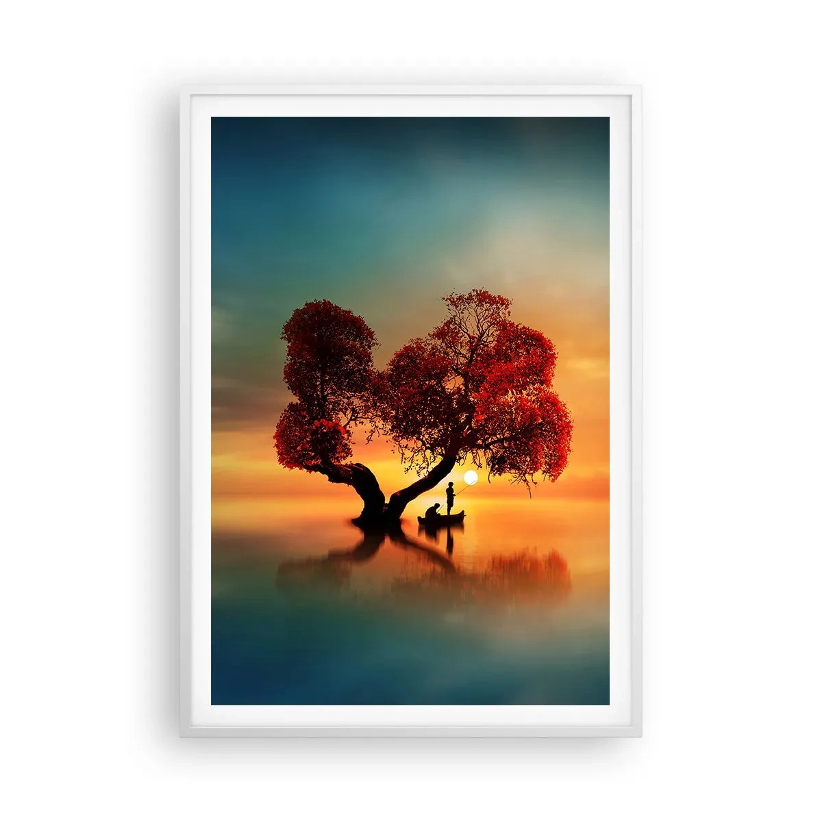 Poster in een witte lijst - Afstanders en de stilte van de wereldlozen - 70x100 cm