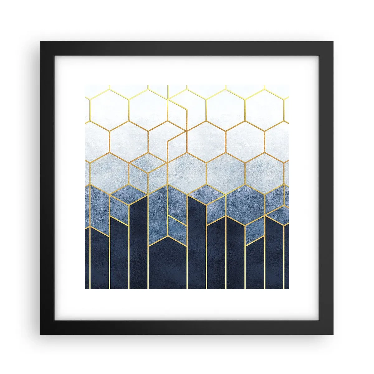 Poster in een zwarte lijst - Compositie in een gesyncopeerd ritme - 30x30 cm