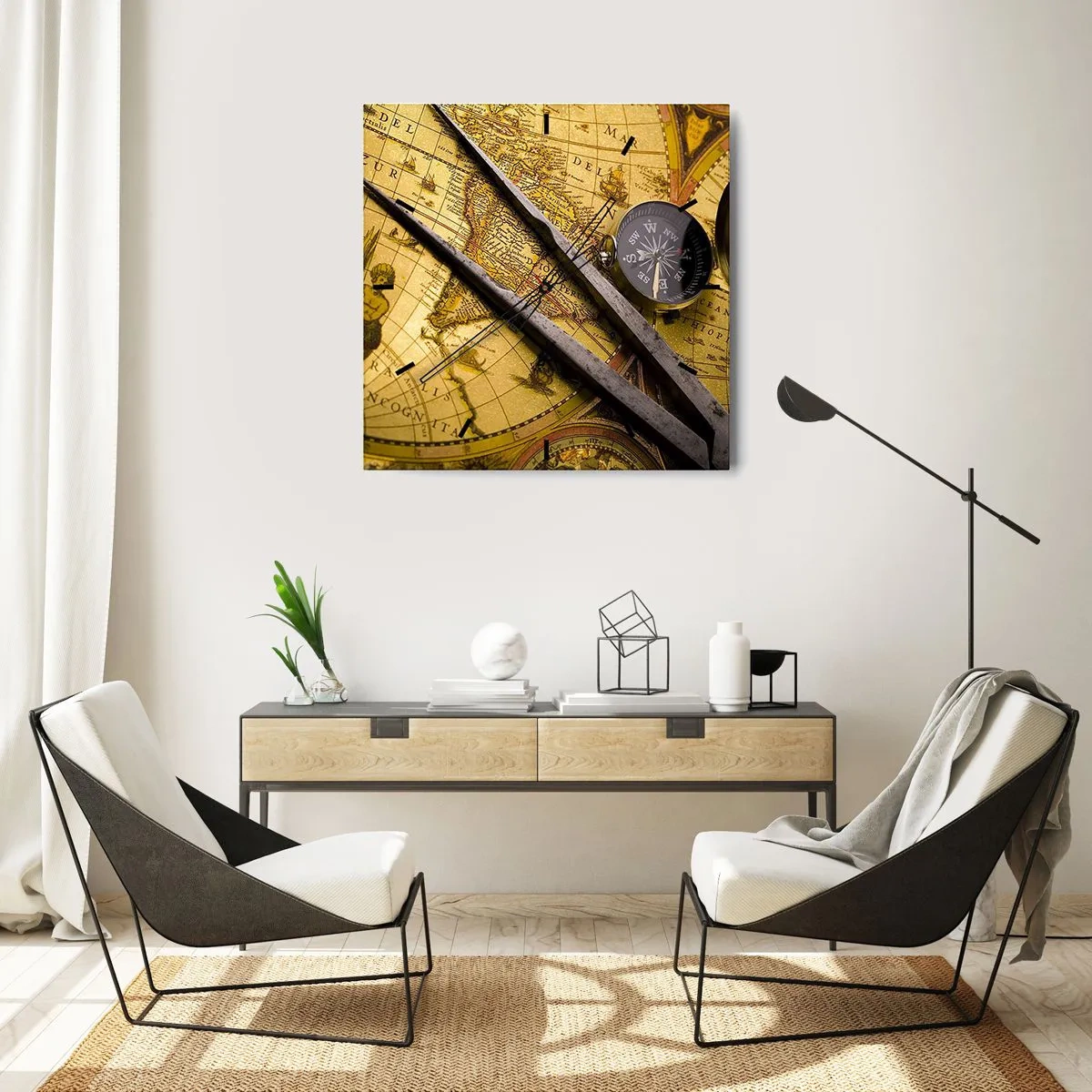 Wandklok - Klok - Waar zijn deze schatten? - 40x40 cm