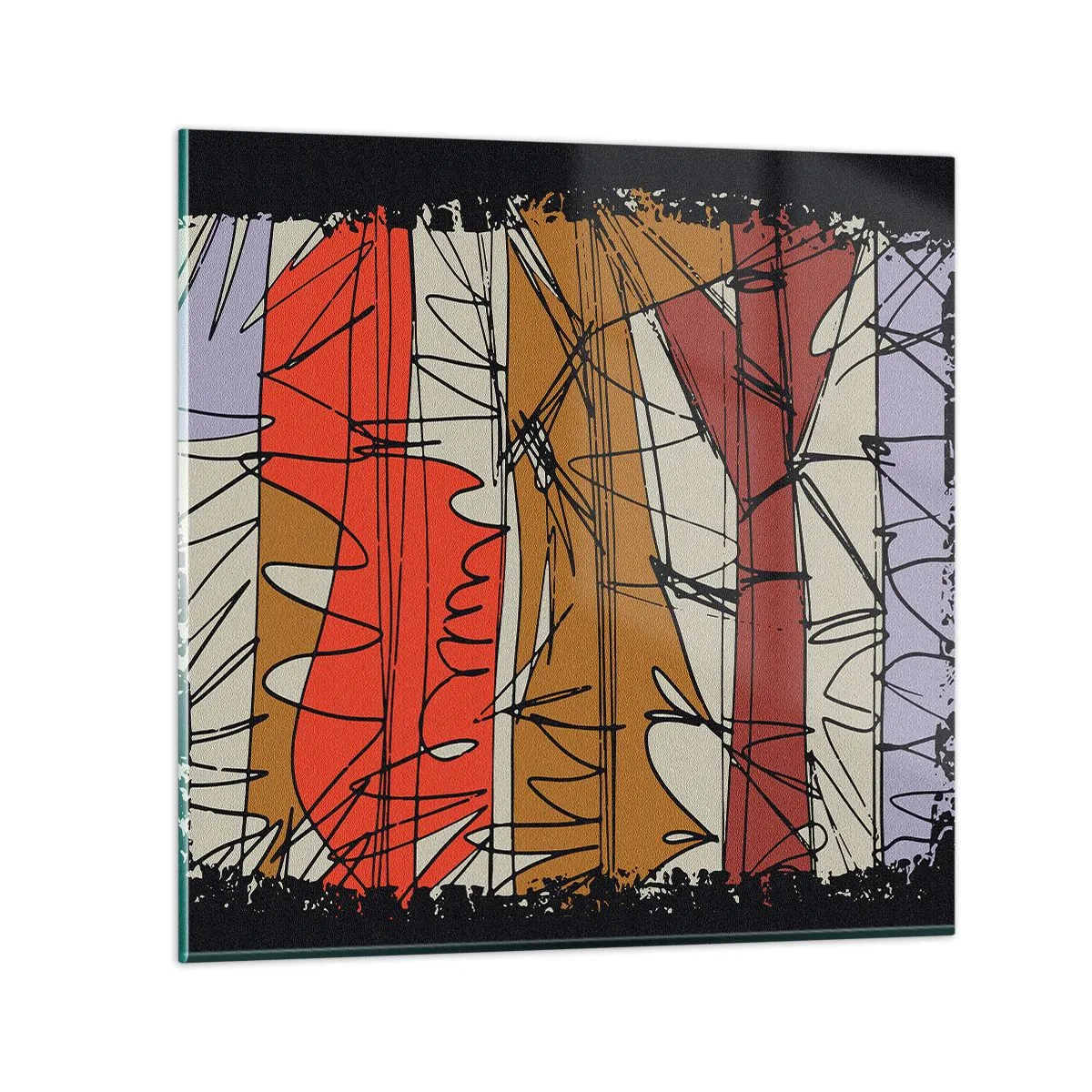 Schilderen op glas - Spontane compositie - 30x30 cm
