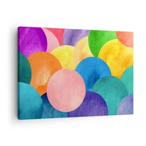 Schilderen op canvas - Kleurrijke cirkels in aquarelstijl - 70x50cm - De oorspronkelijke volheid van het leven - Moderne wanddecoratie voor woonkamer en slaapkamer ARTTOR