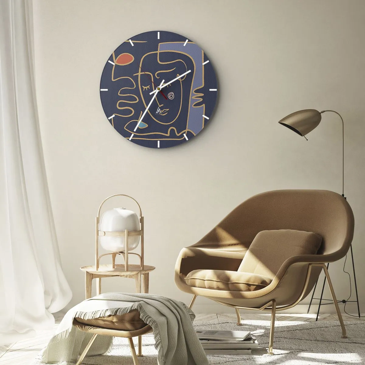 Wandklok - Klok - In nadenken - 40x40 cm