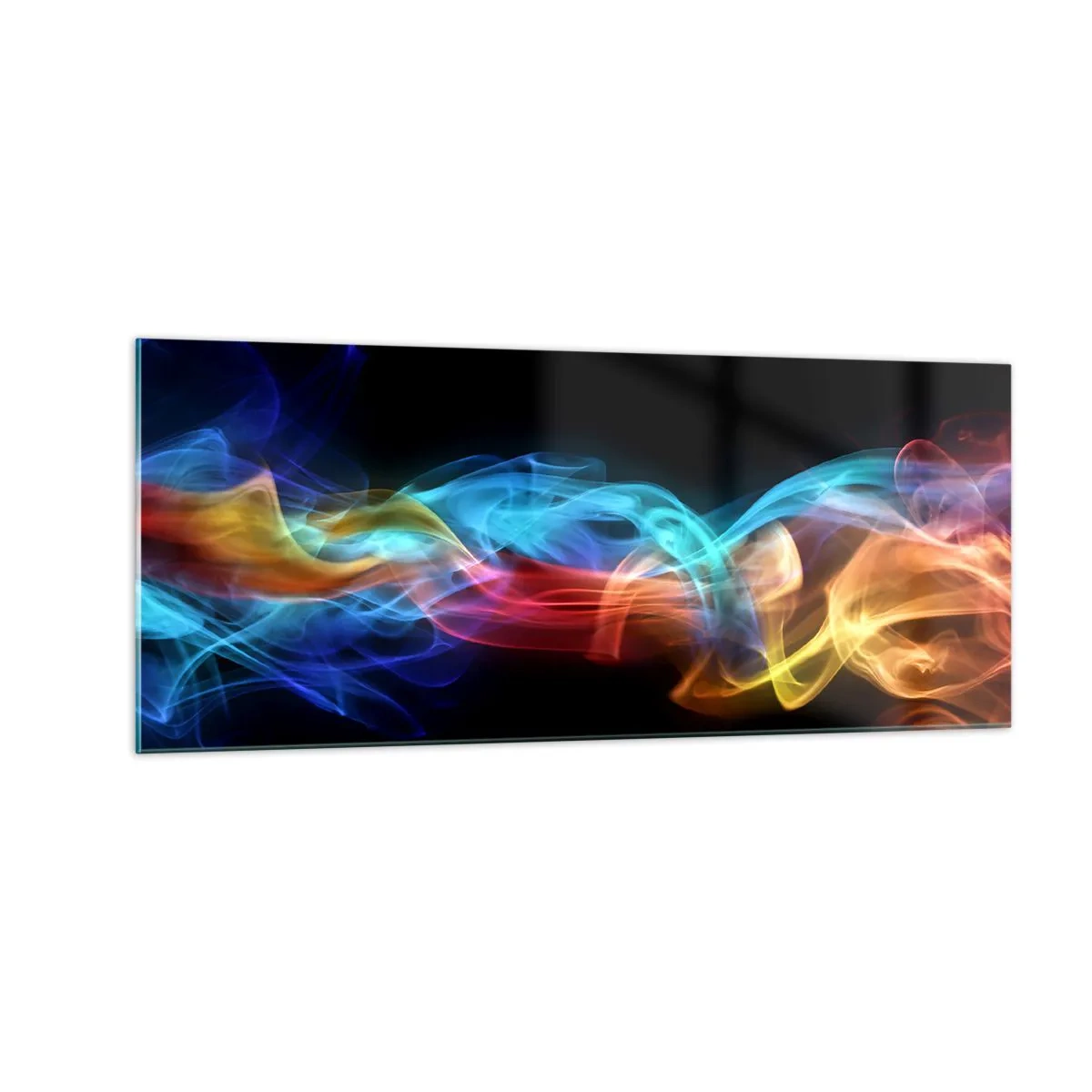 Schilderen op glas - Regenboogdans van nevels - 100x40 cm
