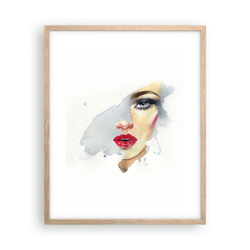 Een poster in een licht eiken lijst - Weerspiegeld in een druppel water - 40x50 cm