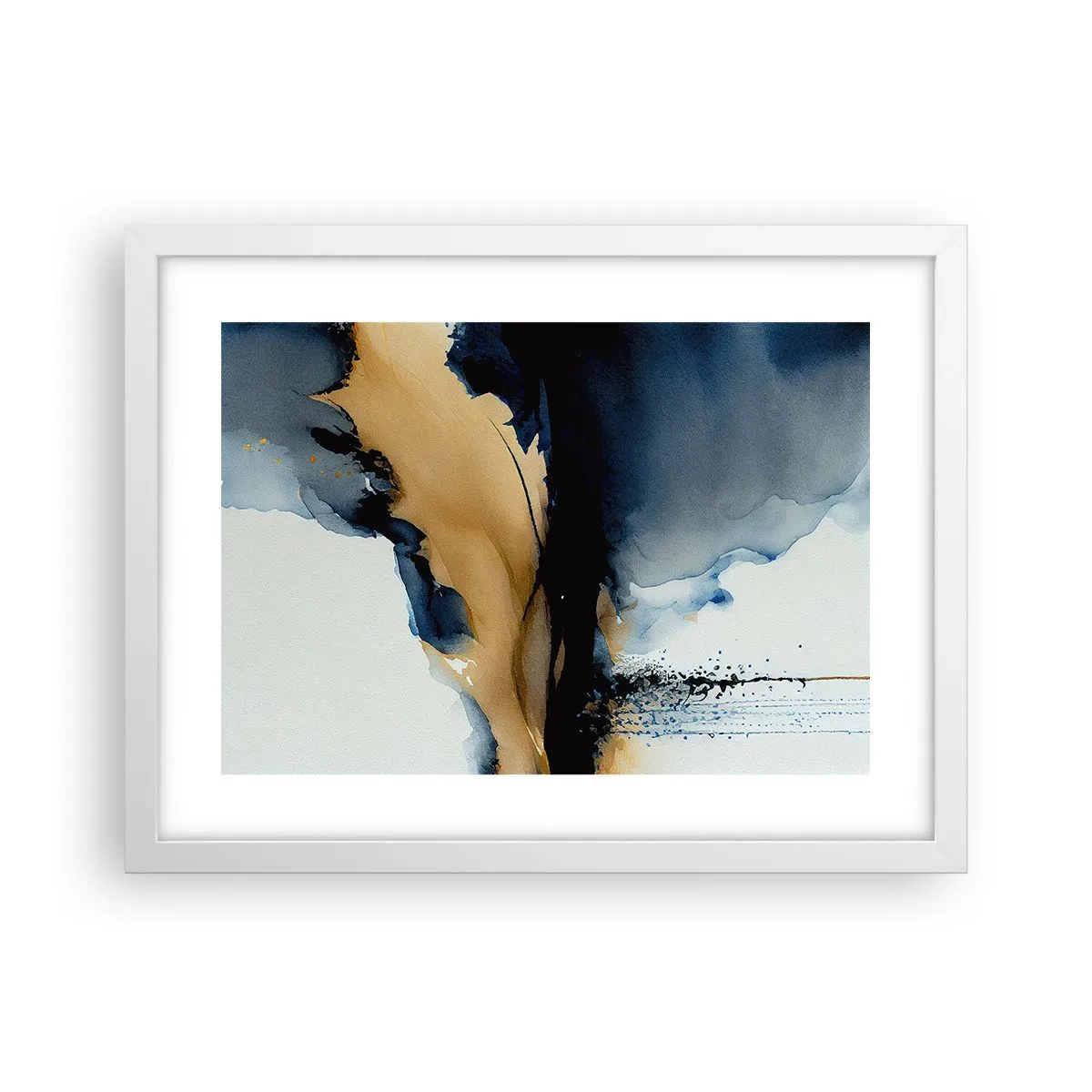 Poster in een witte lijst - Achter het gordijn - 40x30 cm