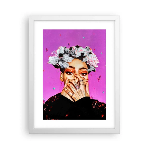 Poster in een witte lijst - Een beetje gek - 30x40 cm