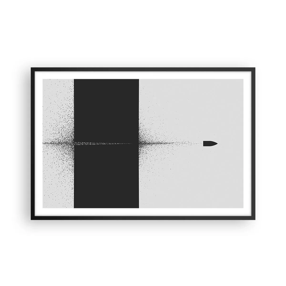Poster in een zwarte lijst - Rechtstreeks naar het doel - 91x61 cm