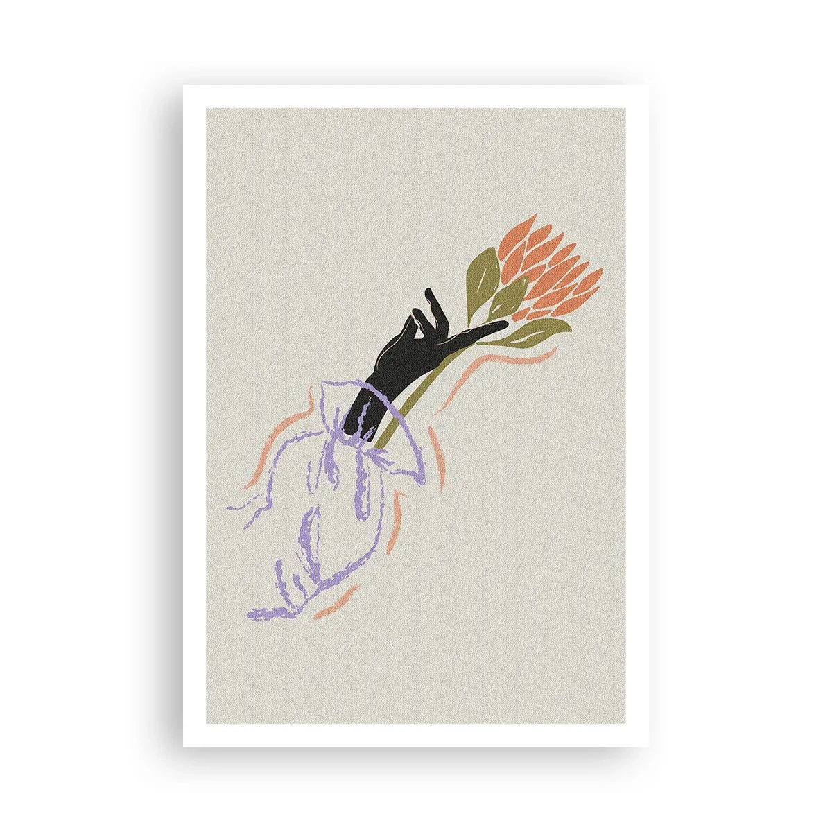 Poster - Zusterlijke aanraking - 70x100 cm