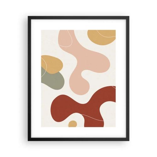 Poster in een zwarte lijst - Kronkels of krullen? - 40x50 cm