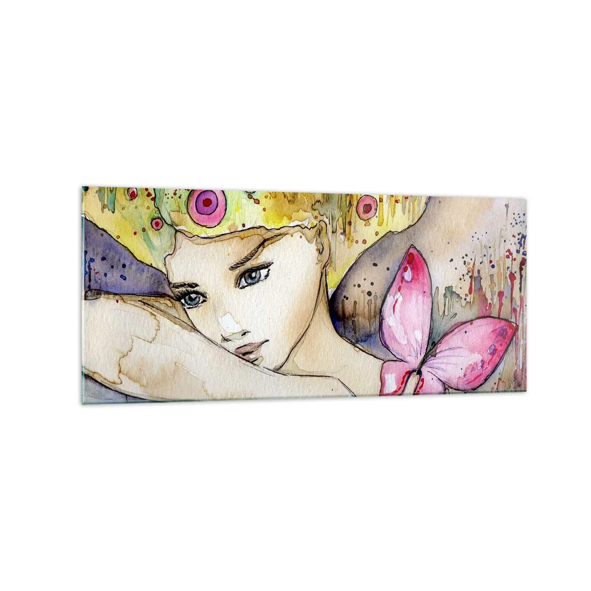 Schilderen op glas - Vlinderprinses - 120x50 cm