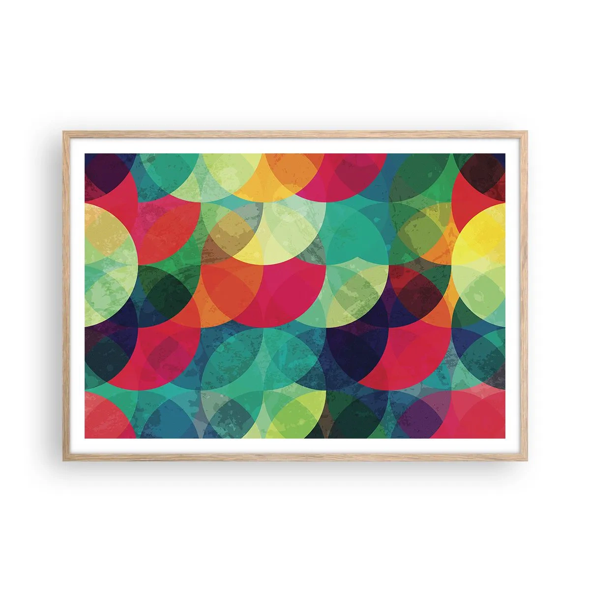 Een poster in een licht eiken lijst - Beklimming naar de regenboog - 100x70 cm