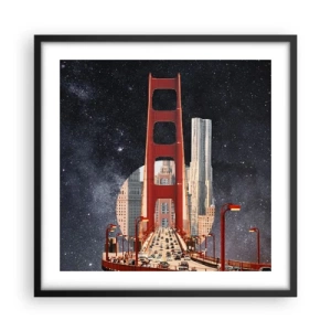 Poster in een zwarte lijst - Altijd in het centrum - 50x50 cm