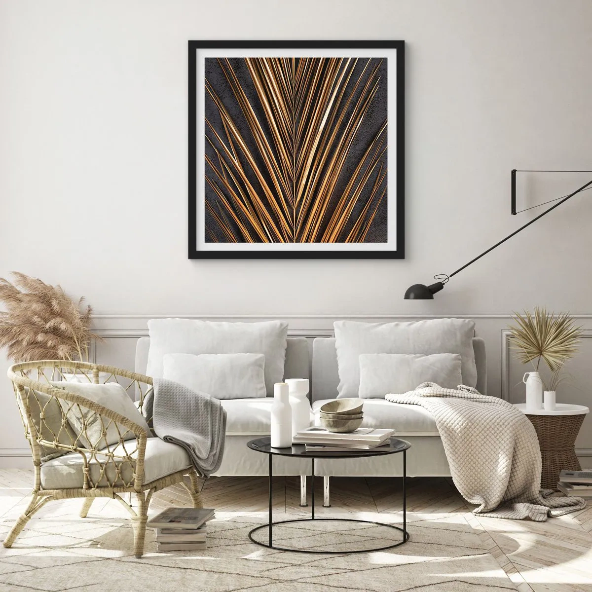 Poster in een zwarte lijst - Het goud van de tropen - 30x30 cm