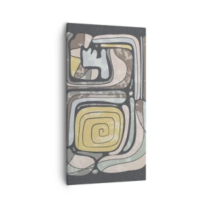 Schilderen op canvas - Abstractie in de precolumbiaanse geest - 55x100 cm