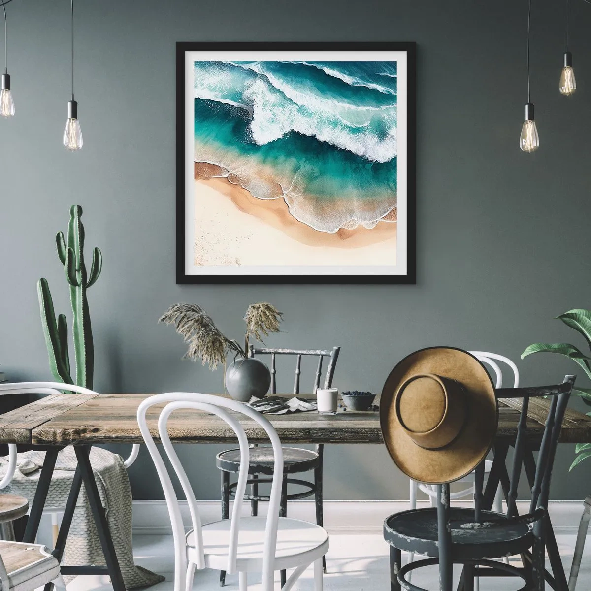 Poster in een zwarte lijst - De eeuwige ontmoeting - 60x60 cm