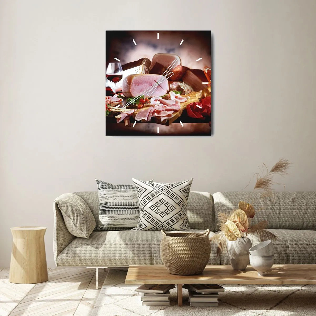 Wandklok - Klok - Een culinaire droom met een karaf - 30x30 cm