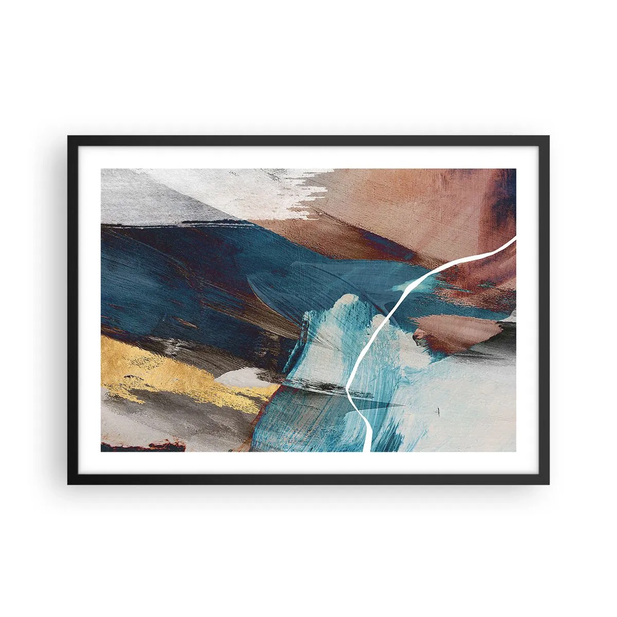 Poster in een zwarte lijst - Met panache en energie - 70x50 cm
