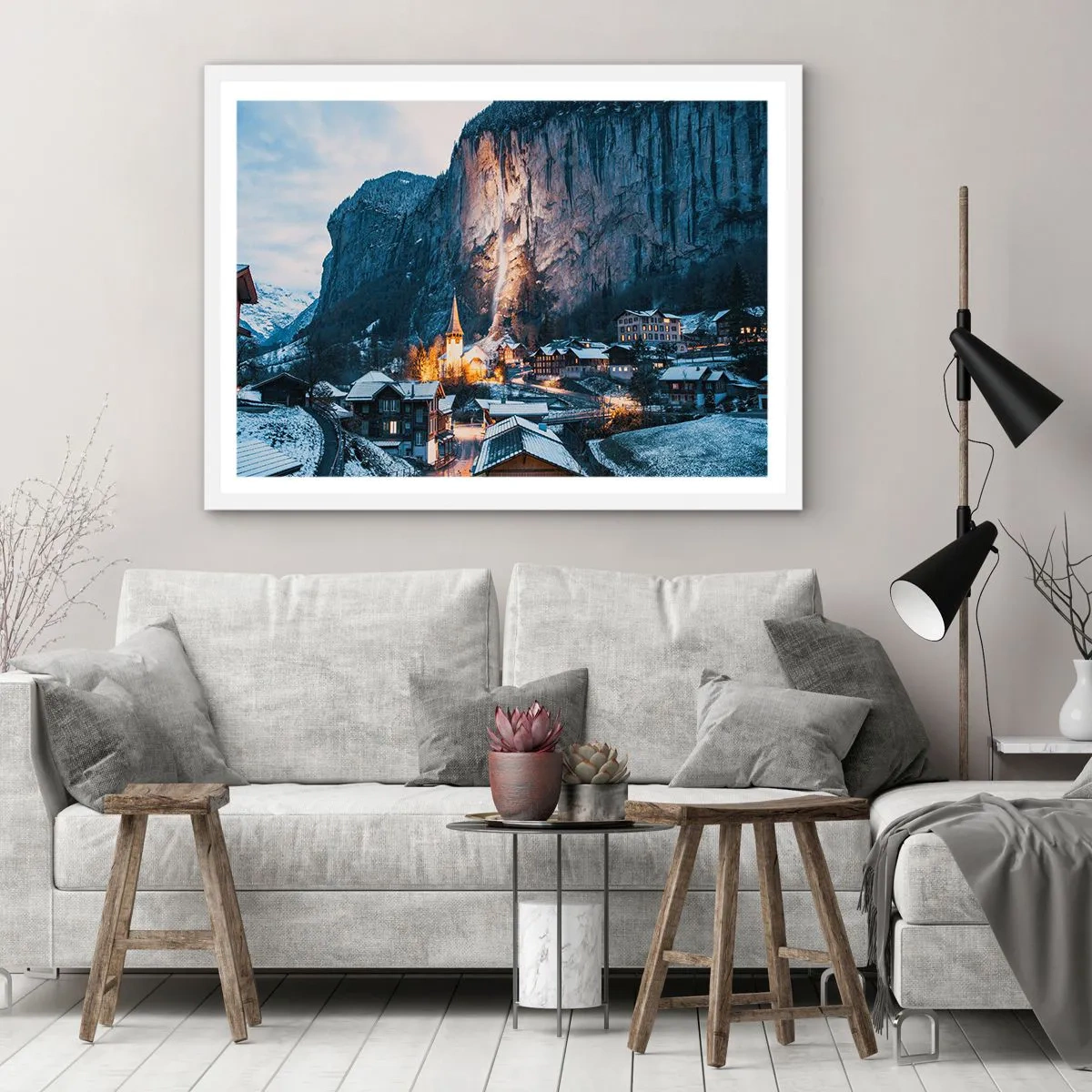 Poster in een witte lijst - De stralende geest van de winter - 40x30 cm