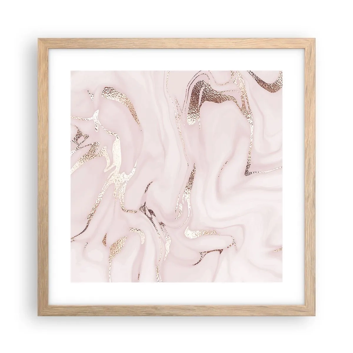 Een poster in een licht eiken lijst - In een roze sjaal - 40x40 cm