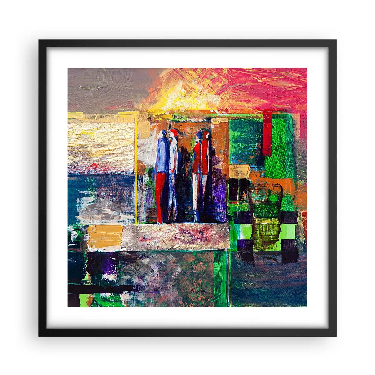 Poster in een zwarte lijst - Relaties en emoties - 50x50 cm