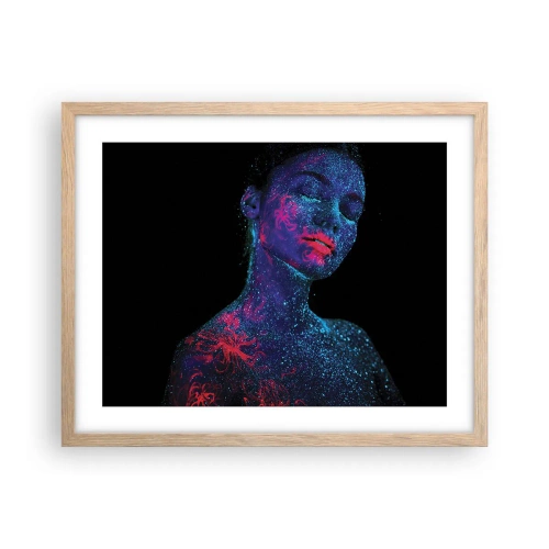 Een poster in een licht eiken lijst - in sterrenstof - 50x40 cm