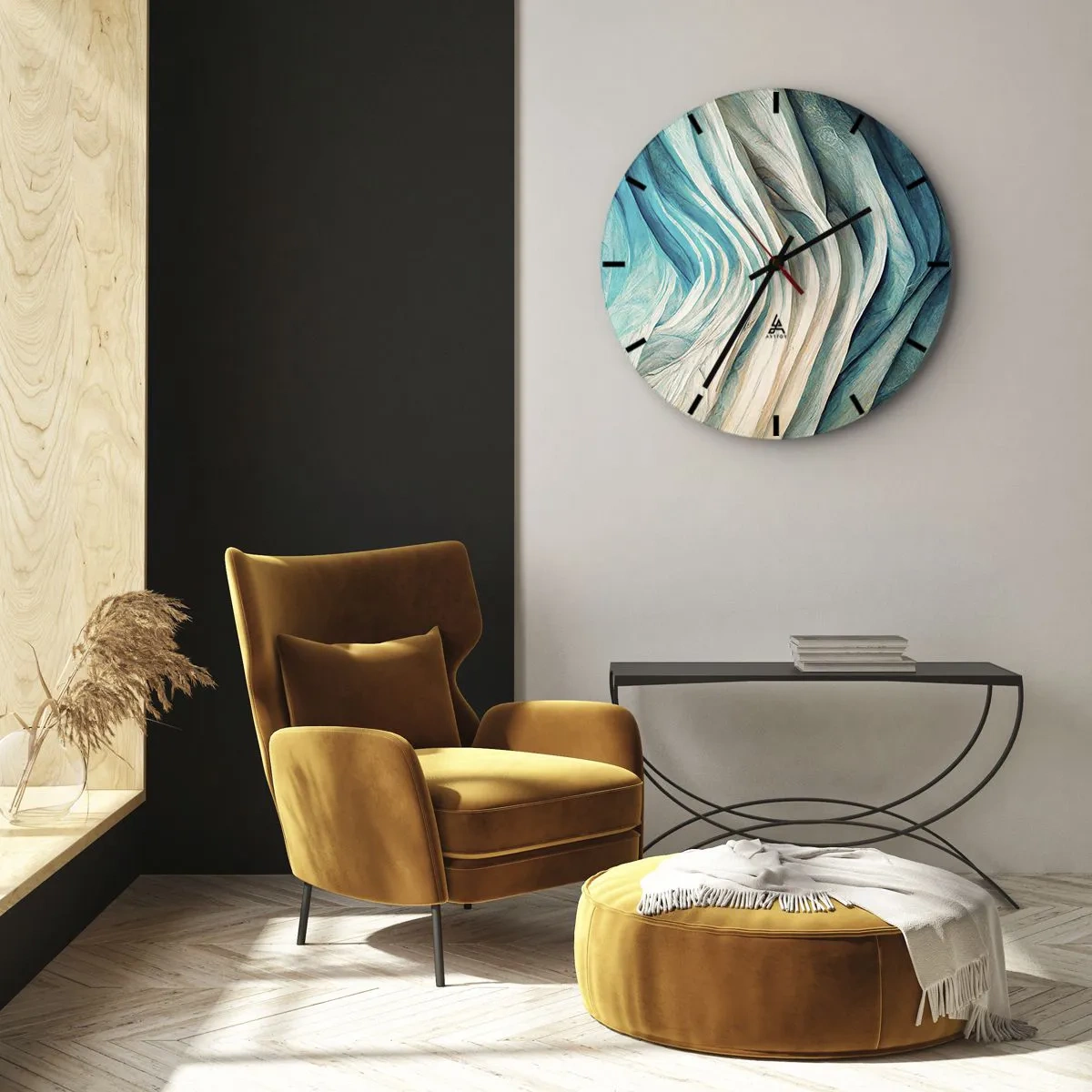 Wandklok - Klok - Blauwe onverzadigbaarheid - 40x40 cm