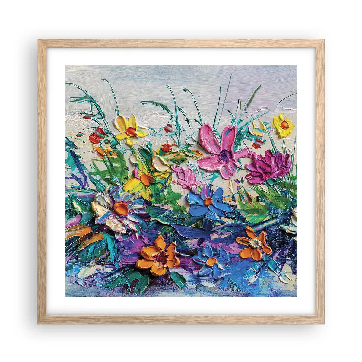 Een poster in een licht eiken lijst - Helemaal geen stilleven - 50x50 cm