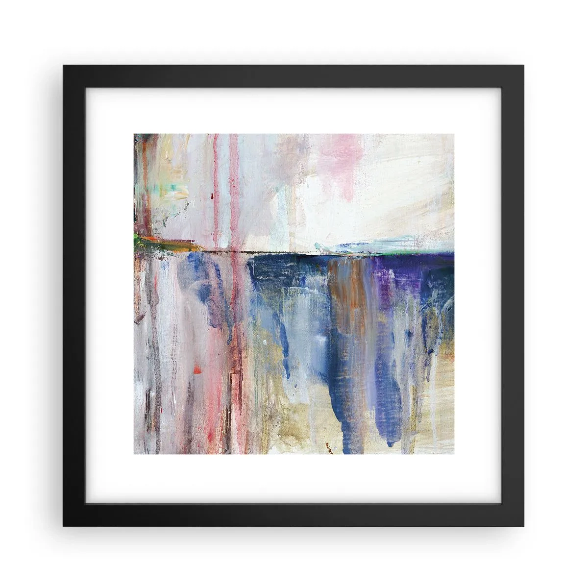 Poster in een zwarte lijst - Kleurrijke impressies en associaties - 30x30 cm